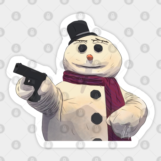 The Naked Gun: The Snowman Sticker by 51Deesigns